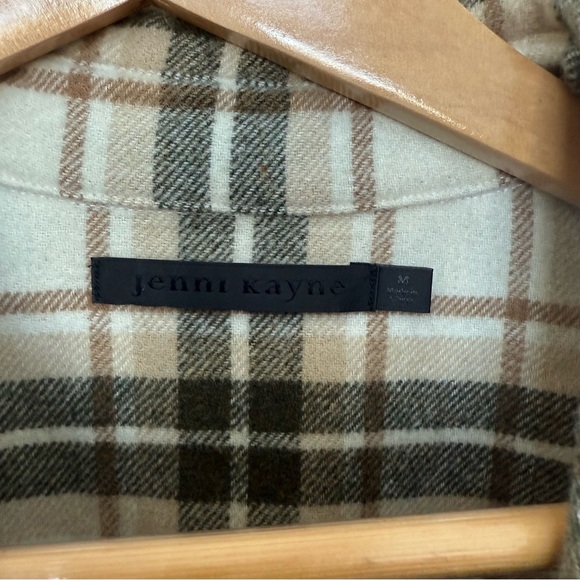Jenni Kayne O’Keeffe Overshirt Button Up Oatmeal Plaid Shirt Size M - Picture 5 of 6